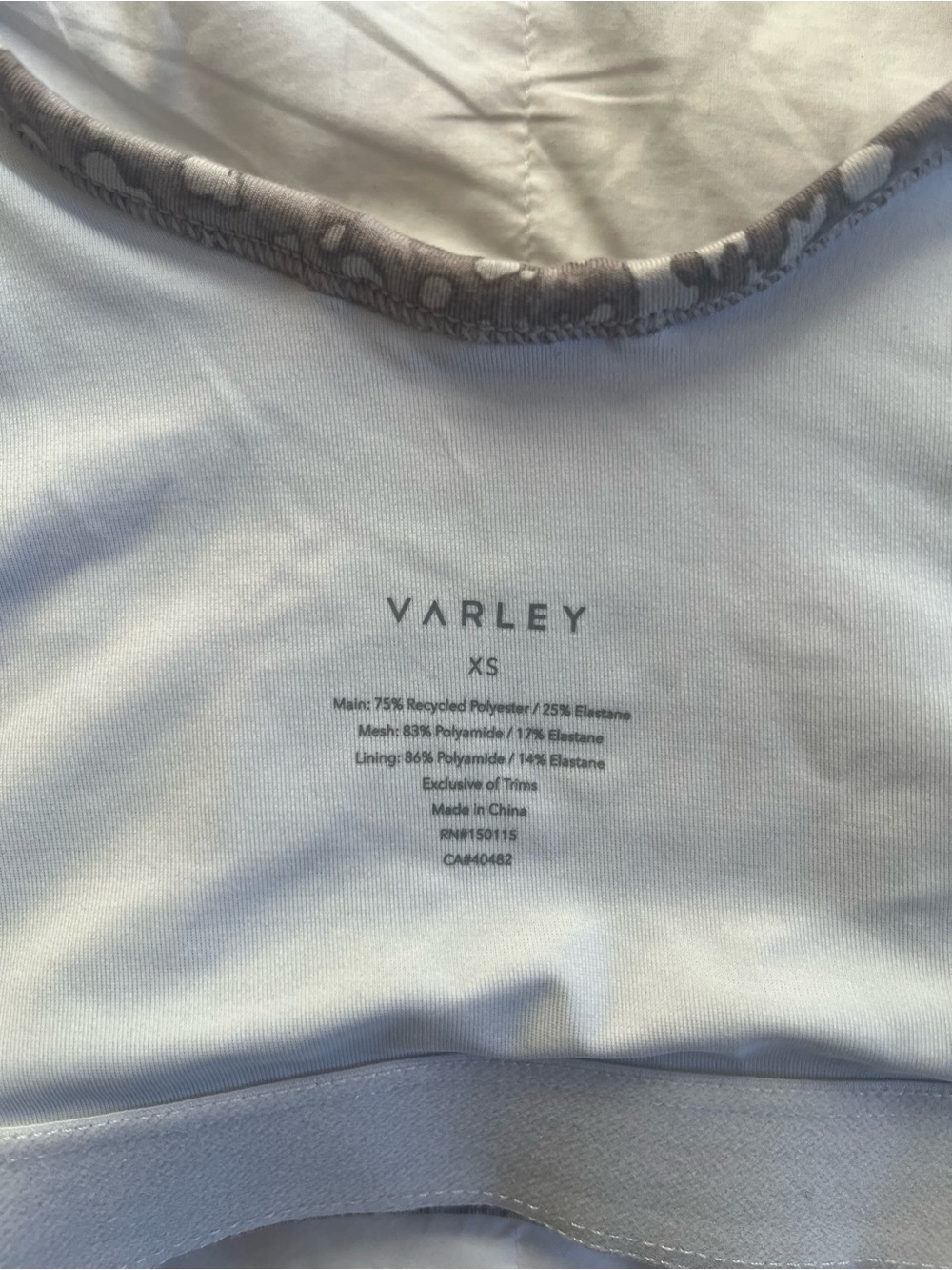 Varley Kellam Wrap Front Sports Bra Neutral Leopard Animal Print Yoga Workout XS - Picture 8 of 8